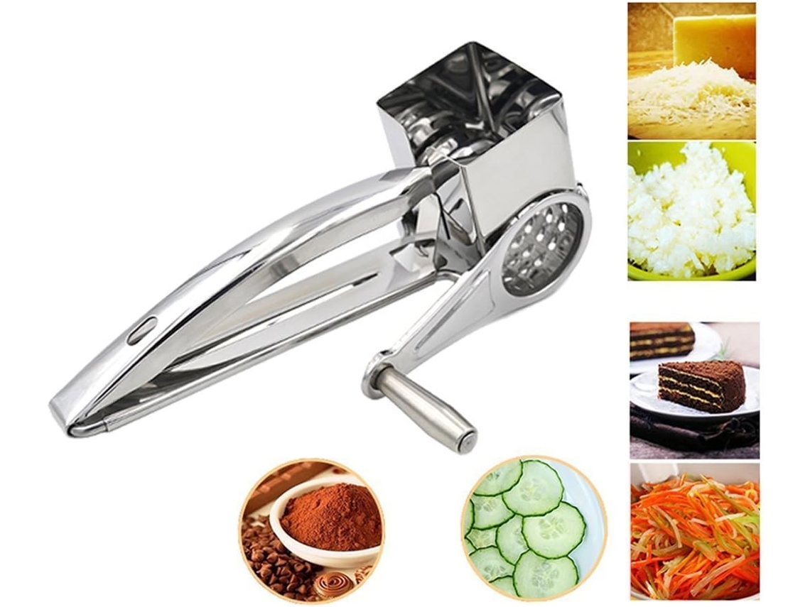 Ralador E Cortador Multifuncional Rotativo Para Queijo Vegetais Com 4 Cilindros Rotativos Ultra Afiados Substituíveis. Aquaforge
