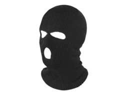 Capuz De Face Inteiro Com 3 Buracos Para Inverno Tecido De Lã Para Ski E Moto Preto