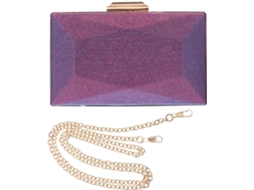 Bolsa De Mão Feminina Ciieeo De Grande Capacidade Para Eventos Noturnos, Em Seda E Poliéster Roxos, Com Corrente, Portátil.