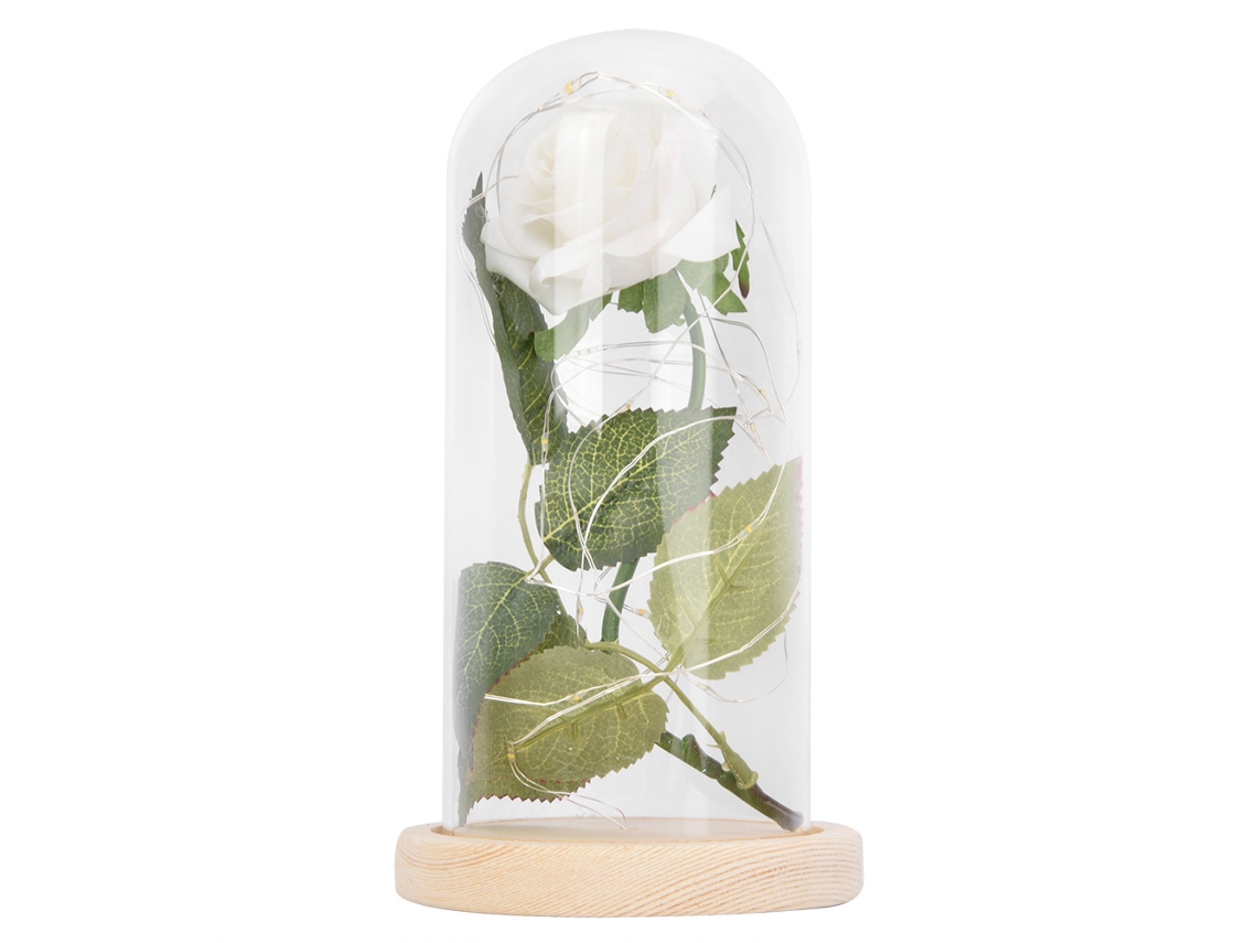 Lâmpada Led em Forma de Rosa LAXISCREED com Base de Vidro, Presente de Casamento ou Dia dos Namorados