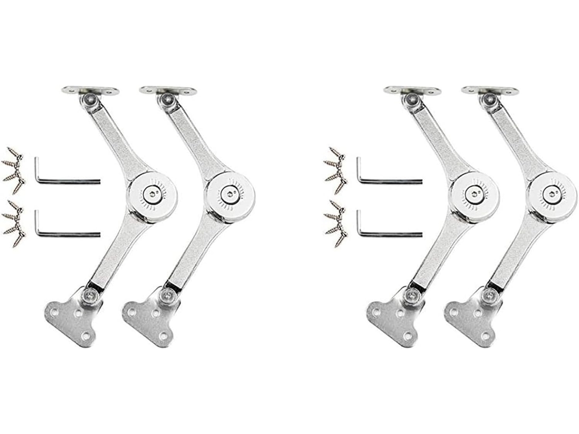 Dobradiça Reforçada Para Tampa, Dobradiça Com Fechamento Suave, Suporte Para Armário De Cozinha, Guarda Roupa 4 Peças