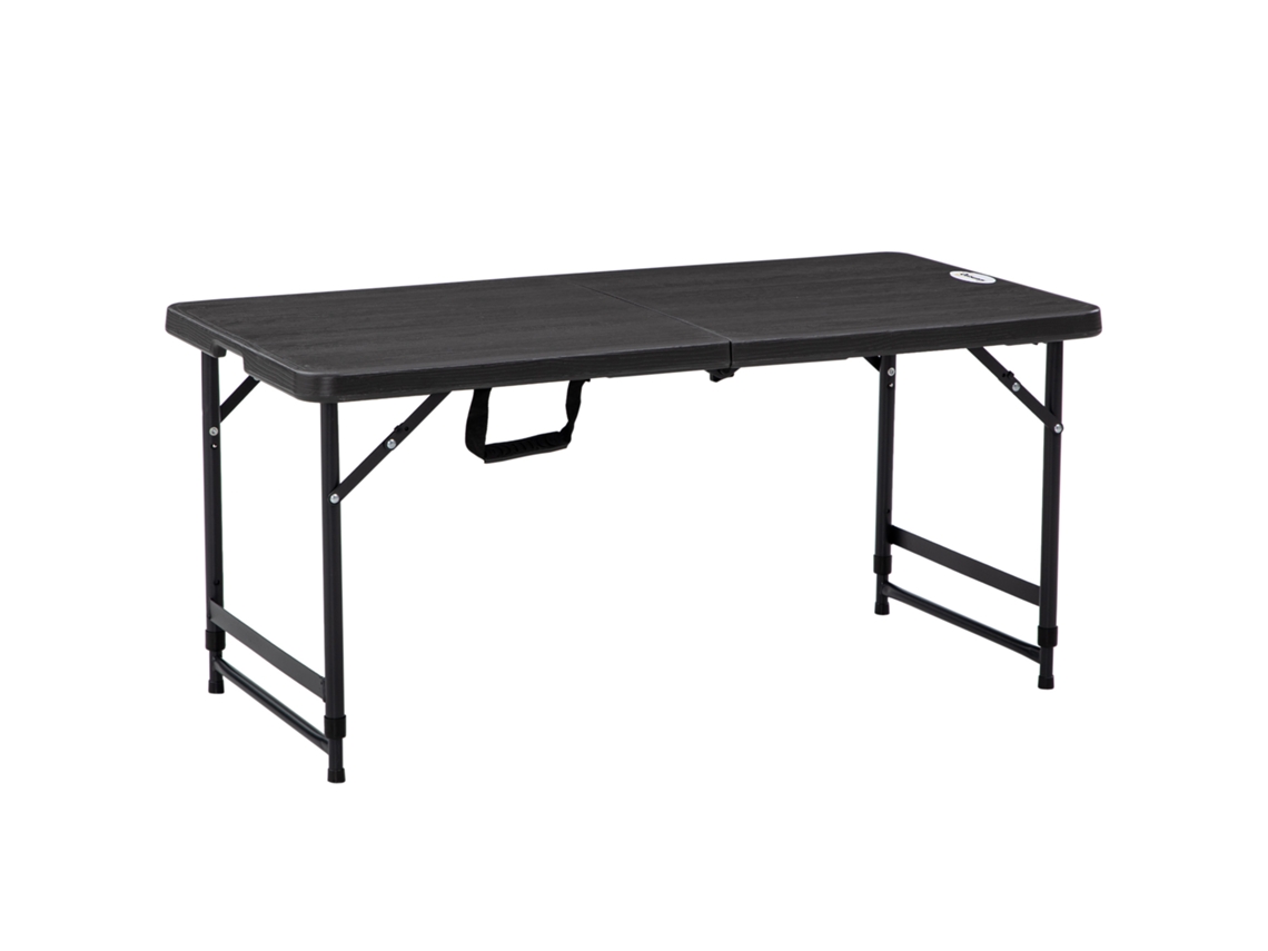 Mesa de Exterior Aço e Hdpe Cor Cinza Escuro/cinza de Carvão 118x60x56-74cm Outsunny