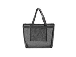 Bolsa de Praia Grande em Tela Transparente Dobrável, Ombro Reutilizável para Compras, Armazenamento Bri Nquedos Areia, Organizador GOKOCO