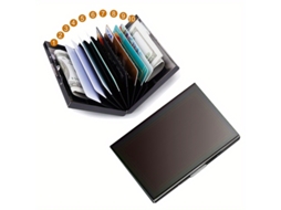 Carteira Porta-cartões Inteligente Rfid Antifurto Em Aço Inoxidável Porta-cartões De Crédito (10 Cartões, Preto) Cuich