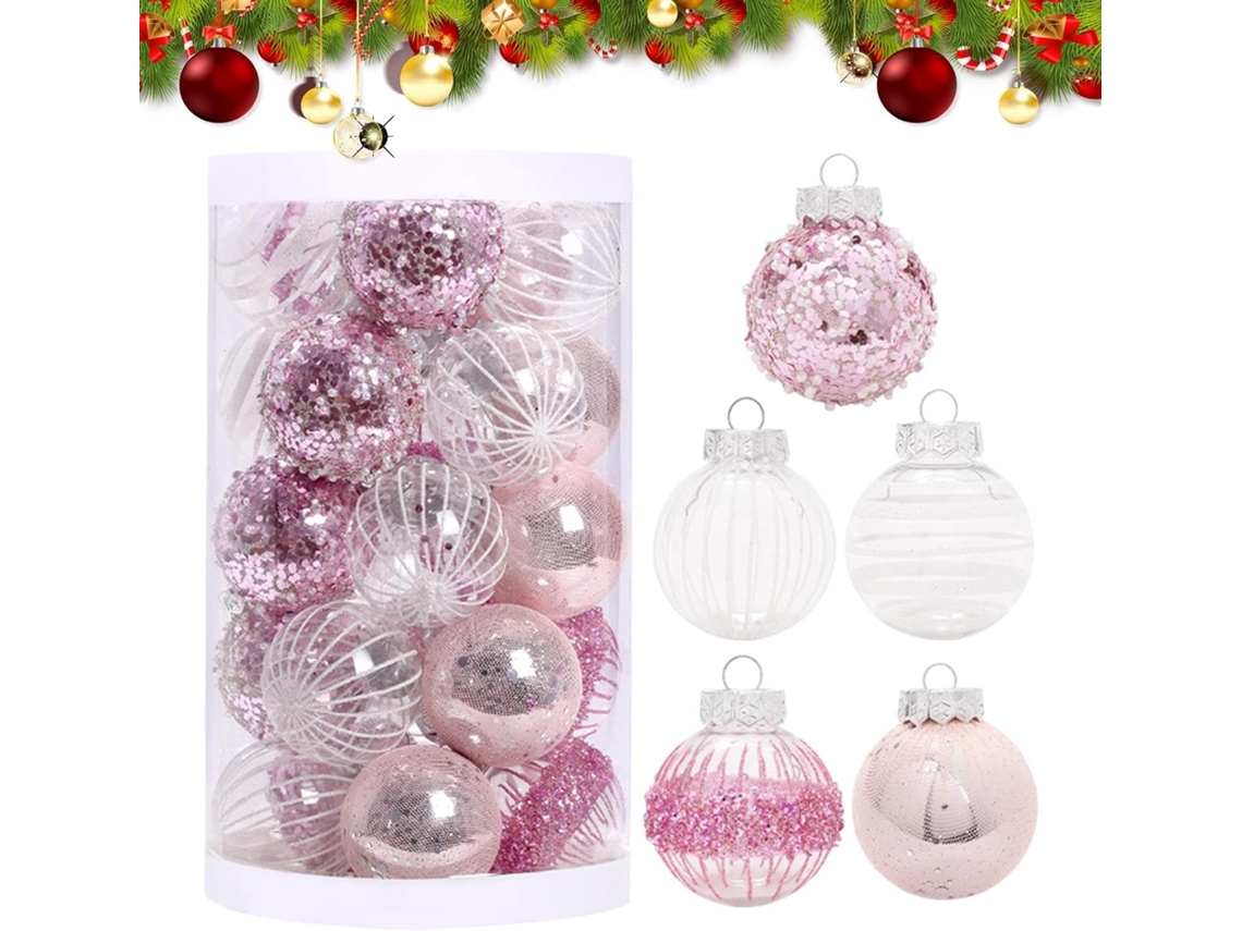 Bolas De Natal, Bolas De 6cm, Presentes Para Meias De Natal, Conjunto De 25 Peças De Decorações De N Gokoco