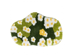 VYLARA Tapete Floral Verde Musgo, Fofinho, Absorvente E Antiderrapante Para Pia, Vaso Ou Chuveiro