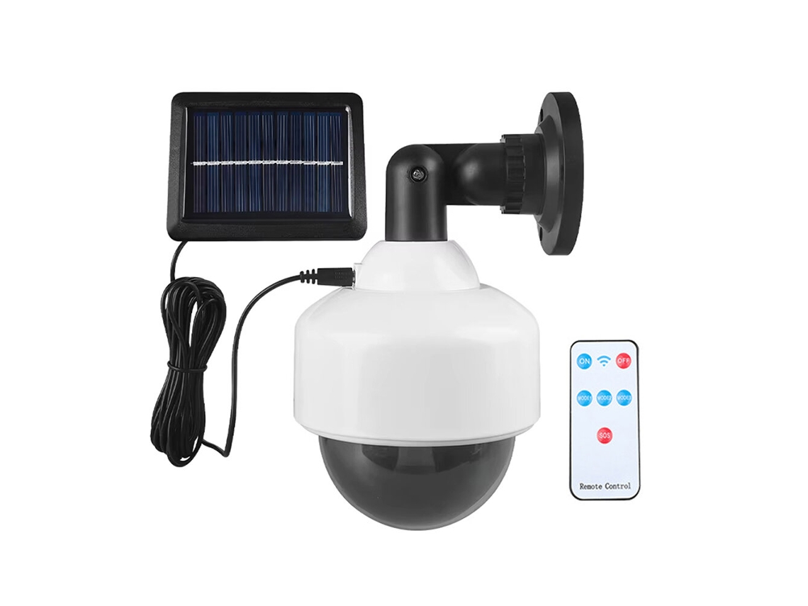 Luminária De Parede Led Com Energia Solar, Luz Branca, Lâmpada De Segurança Exterior, Design Dividido Com Sensor De Movimento E Câmara, Design À Prova