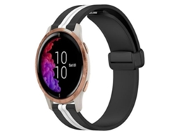 Pulseira De Relógio Silicone Preta E Branca 20 Mm, Compatível Com Garmin Venu.