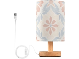 Abajur De Mesa Pequeno Yuiboo Com Usb, Design Floral Decorativo Azul Claro Para Quarto Infantil