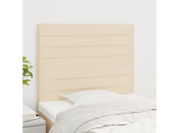 Vidaxl Cabeceira Creme 80x5x118/128 Cm Tecido