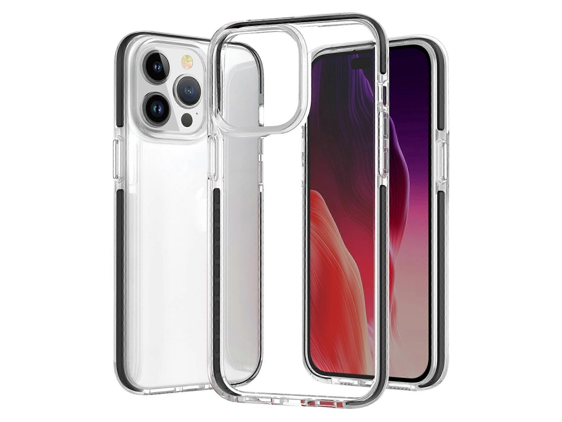 Capa De Celular Tpu Bicolor À Prova De Choque E Alta Transparência