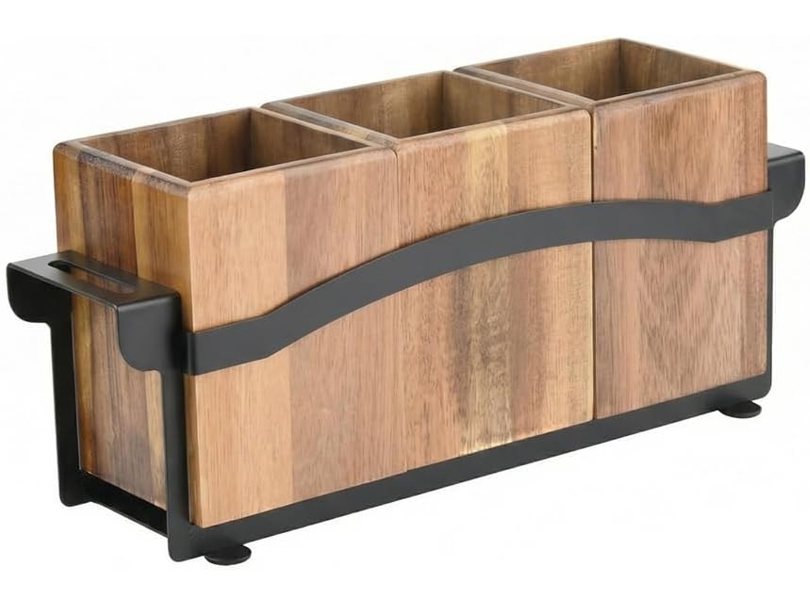 Porta-colheres De Madeira Para Mesa