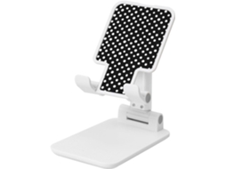 Suporte Dobrável Para Celular Com Estampa De Bolinhas Pretas E Brancas Altura Ângulo Ajustáveis Mesa Portátil Compatível