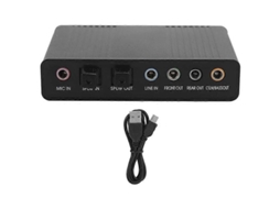 Placa de som externa, modo de reprodução e gravação digital, adaptador de som para computador Brilvibera
