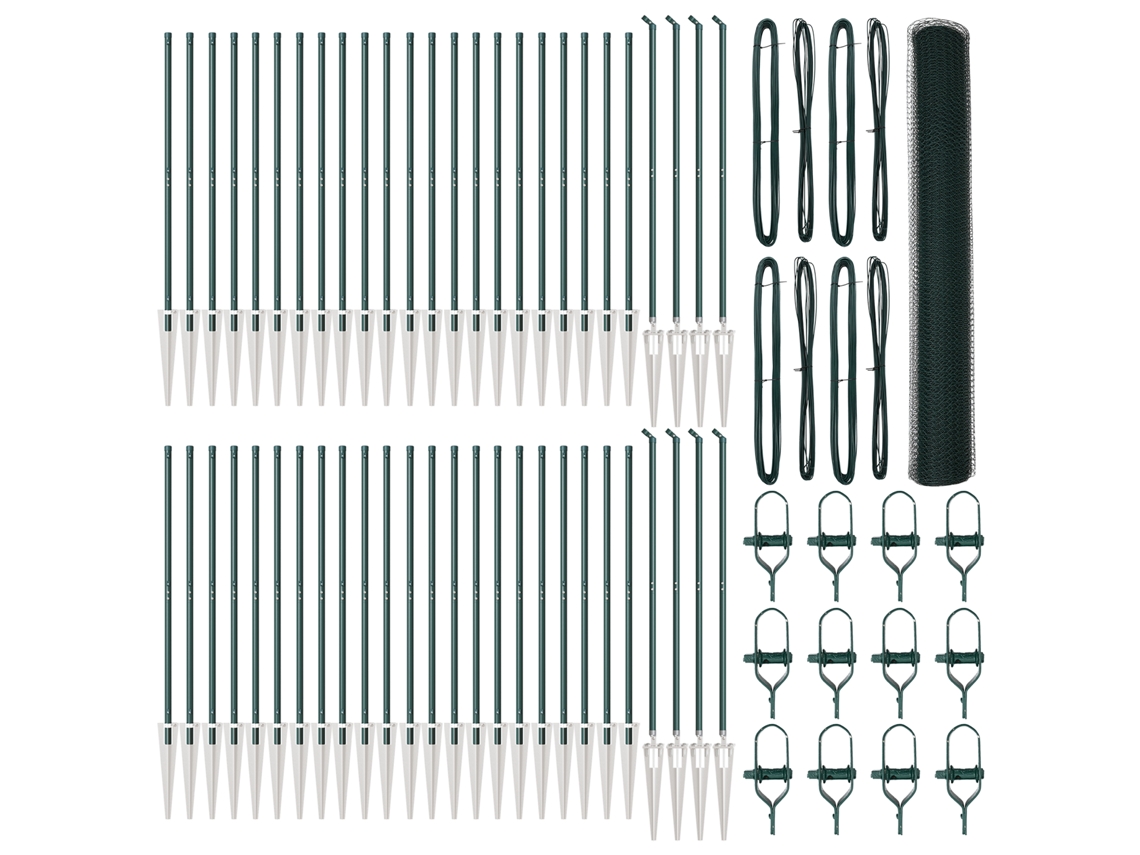 Conjunto 1 Cerca Externa Vidaxl Verde Aço (100 X 1,4 M)