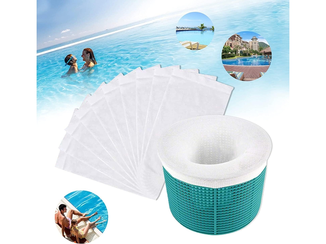 10 Peças Meias Filtrantes para Skimmer AQUAFORGE em Malha para Piscina Remove Detritos instalação simples