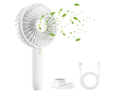 Mini Ventilador Portatil Mesa 3 Velocidades Suporte Telefone Branco Yizhood