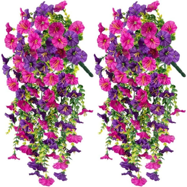 Conjunto de 2 Flores Artificiais Pendentes Resistentes a Uv, para Casa, Jardim AQUAFORGE
