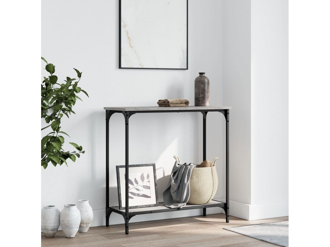 Vidaxl Mesa Consola 75x30,5x75 Cm Derivados De Madeira Cinzento Sonoma