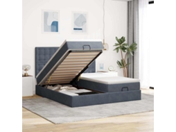 Estrutura Cama Otomana Colchões 160x200 Cm Cinzento Escuro