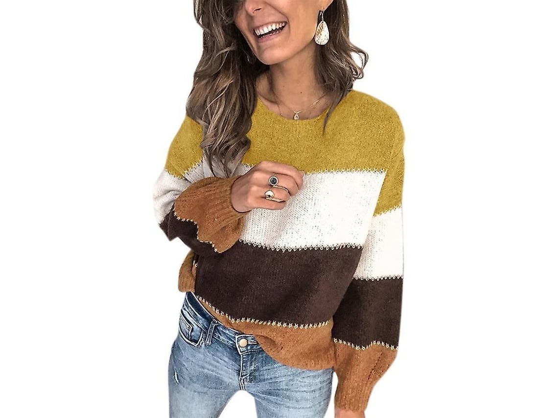 2026 jersey de Punto Holgado Color Block para Mujer Lady