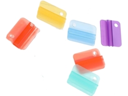 Conjunto de 6 alfinetes multiuso para documentos com núcleos coloridos para organizar arquivos escolares e domésticos.