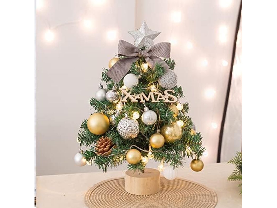 Árvore de Natal Pequena de 18 Polegadas com Decorações de Árvore