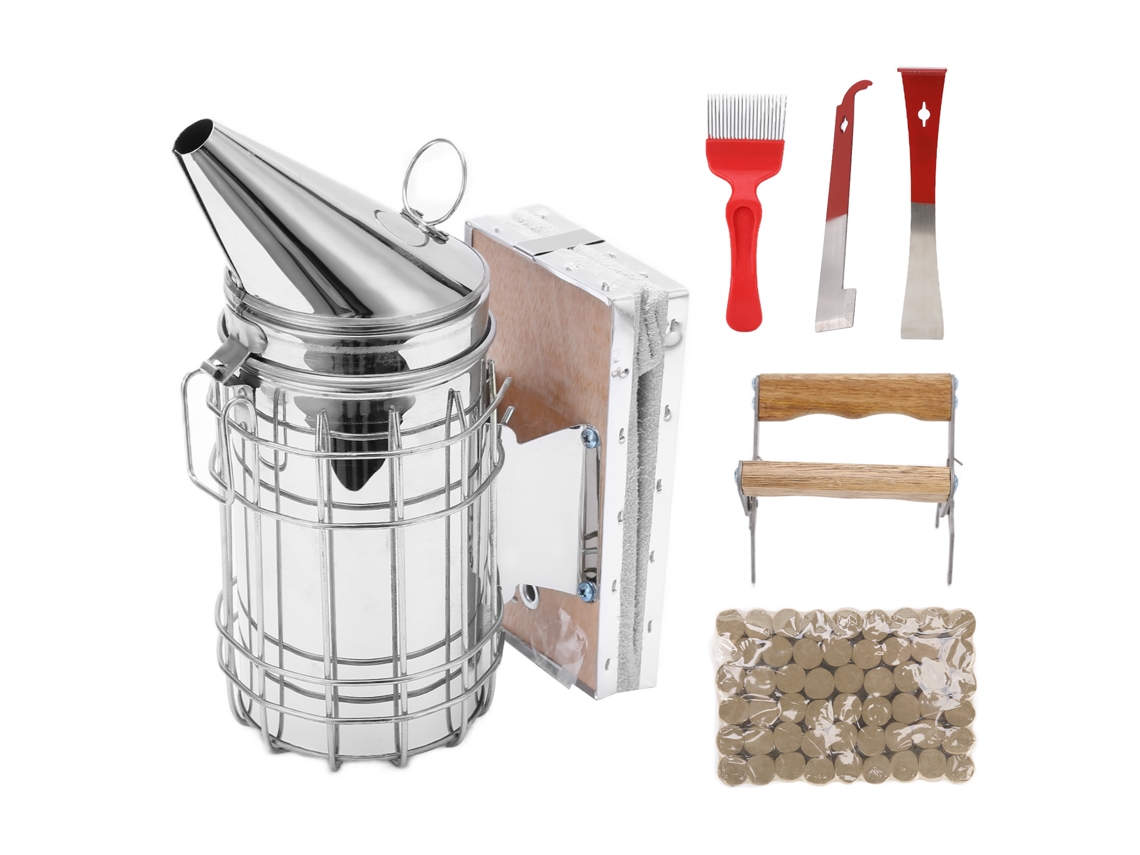6pcs/set Fumegador de Colmeia em Aço Inoxidável S/MARCA