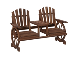 Banco de Jardim Carbonizado S/MARCA (154x65x102 cm, com furo guarda-chuva, pernas com roda)