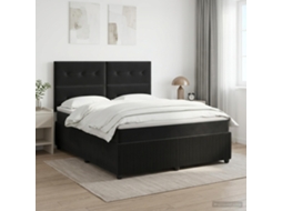Vidaxl Cama Box Spring Com Colchão Preto 140 X 190 Cm Veludo