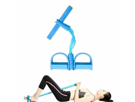 Fitness Gum 4 Tubos Faixas de Resistência Látex Pedal Exercitador Sit Up Puxar Corda Expansor Faixas Elásticas Yoga Equipamento Azul Lovebay