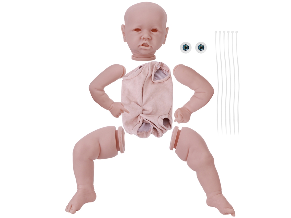 Kit de Boneca Diy de Silicone Peças Sem Pintar Acessórios Macios para Crianças 22 Polegadas Branco