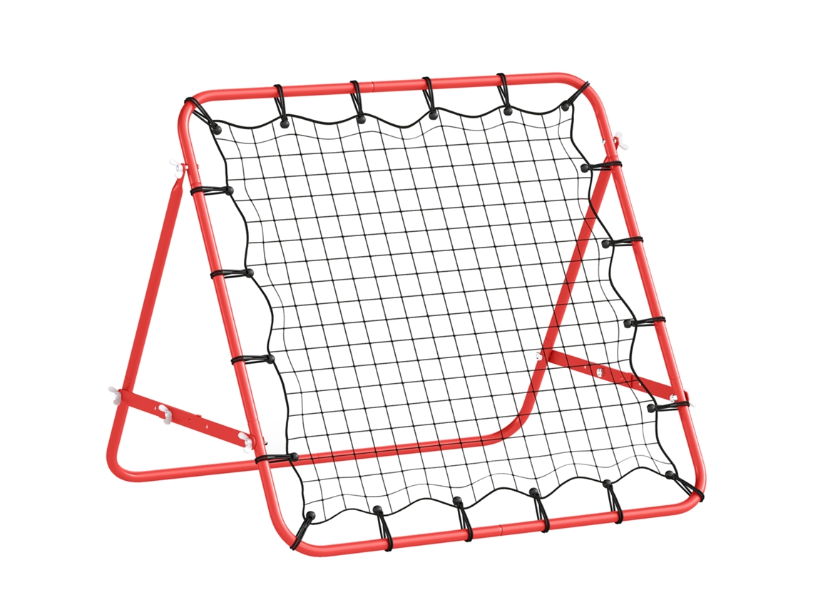 Rede De Rebote Metal, Pe Cor Vermelho 96x80x96 Cm Homcom