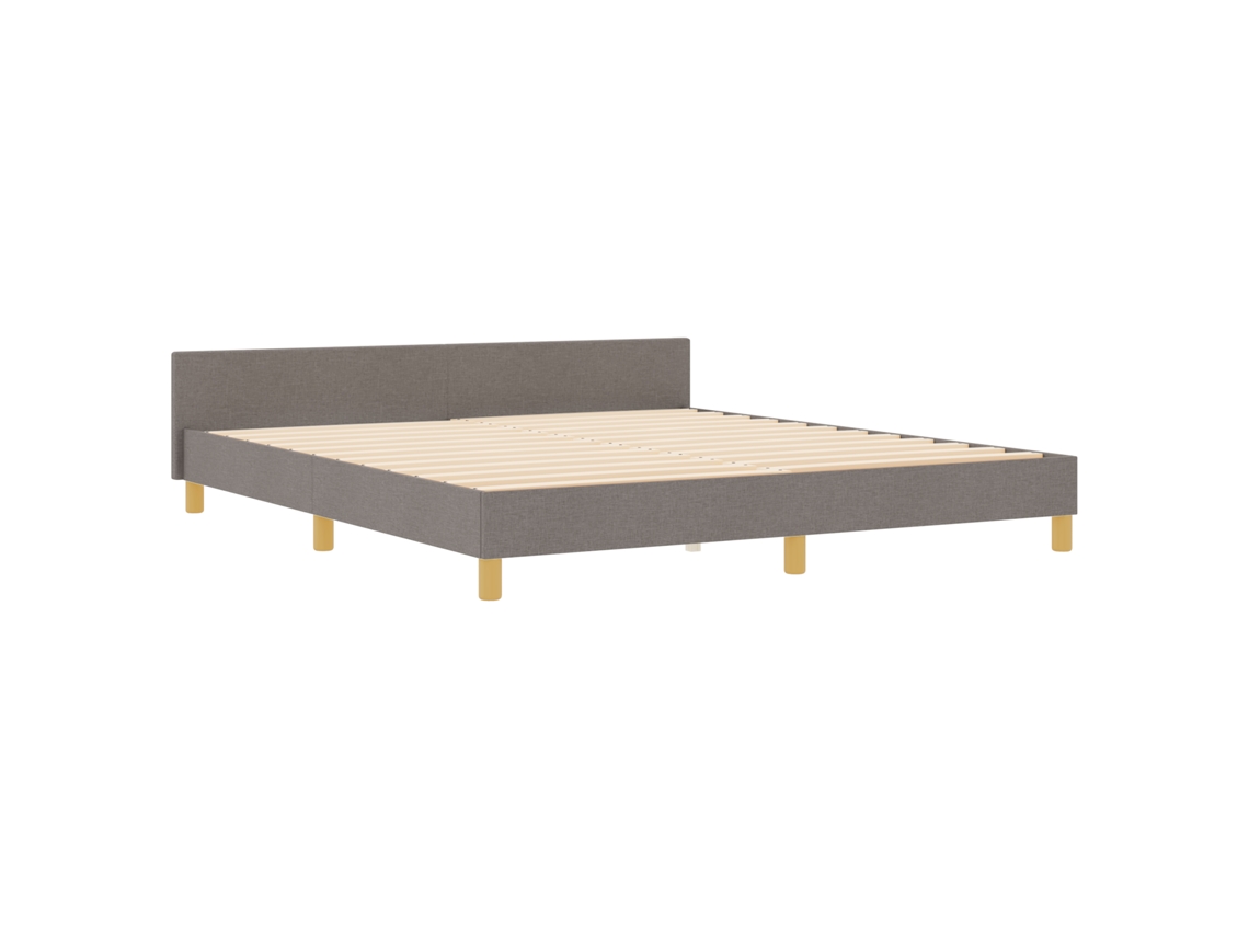 Conjunto 1 Estrado De Cama Plataforma Vidaxl Castanho-acinzentado Tecido (180 X 200 Cm)