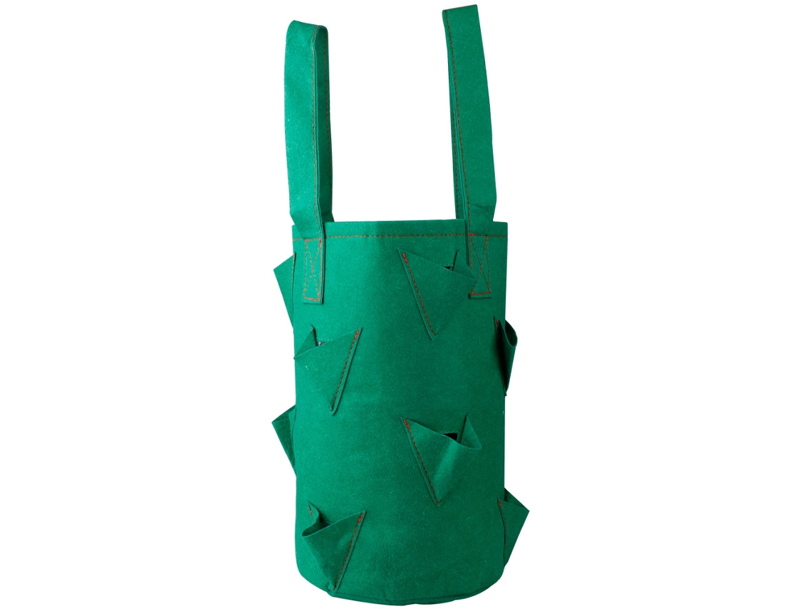 Sacolas De Morango Com Alças 11 Buracos Para Plantio Vertical Verde
