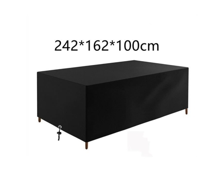 Capa para móveis de jardim ao ar livre, mesa de jardim e capa para cadeira, capa para móveis retangulares 210D, 242 162 100 cm. S/MARCA