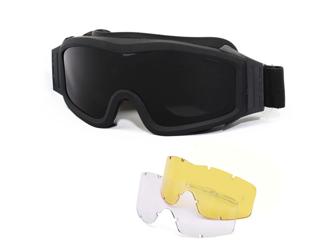Óculos Desportivos com 3 Lentes Intercambiáveis para Moto e Ciclismo S/MARCA