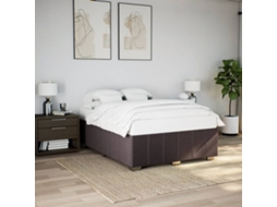 Vidaxl Estrutura De Cama Sem Colchão 140x200 Cm Tecido Castanho-escuro