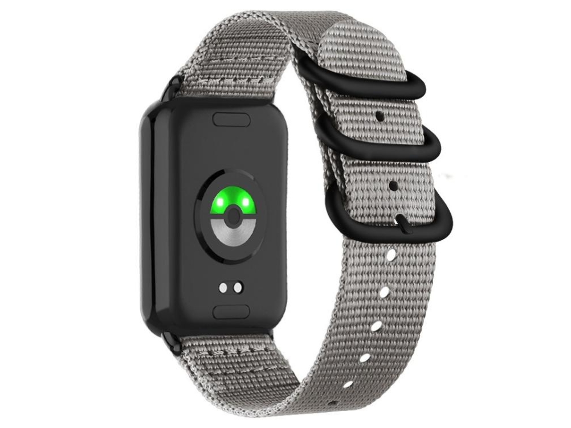 Bracelete para Redmi Watch 6 / 5 / 4 XIAOMOYU em nylon com fivela dupla preta cinza