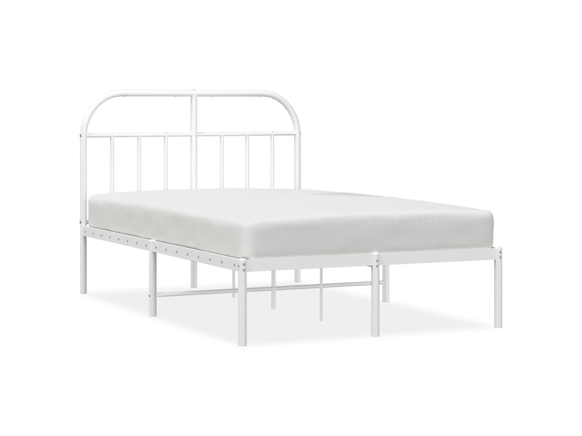 Bed Frame, Bed Frames Vidaxl Branco Aço (120 X 190 Cm)