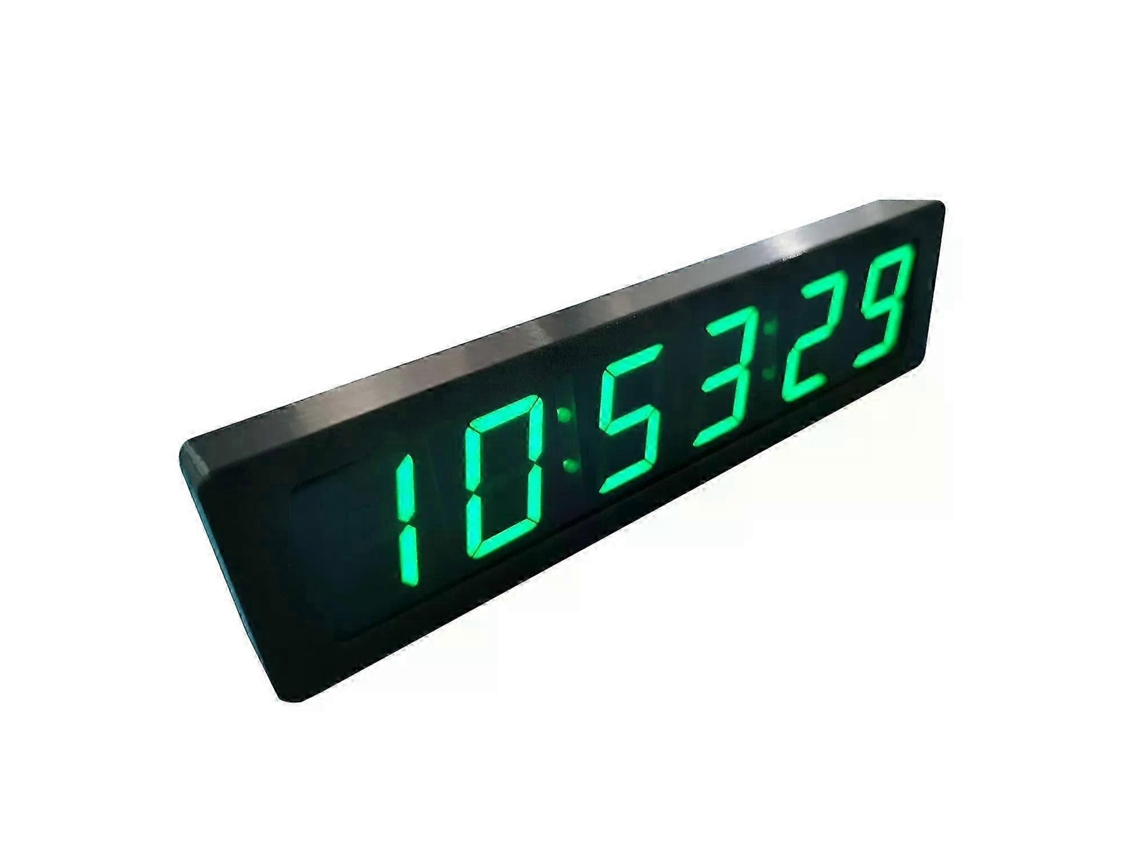 6-bit Led Digital Clock With Gps Beidou Auto Time Sync, Second Display, Alarm, Temperature, Auto Brightness, Type-c Powergreen