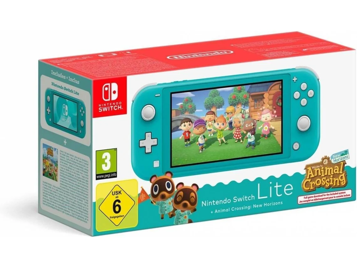 Consola Nintendo Switch Lite + Jogo Animal Crossing New Horizons (Turquesa)