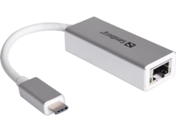 Adaptador de Rede Gigabit Usb c Sandberg, Conexão Usb c, Ethernet para Lan, Usb 3.0, Conector Rj45 Usb, Compat