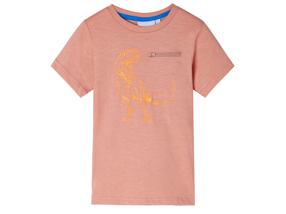 T-shirt Manga Curta Para Criança Laranja-claro 128