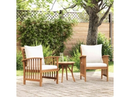 Vidaxl Cadeiras De Jardim C/ Almofadões 2 Pcs Madeira Acácia