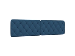 Vidaxl Almofadão De Cabeceira 200 Cm Tecido Azul