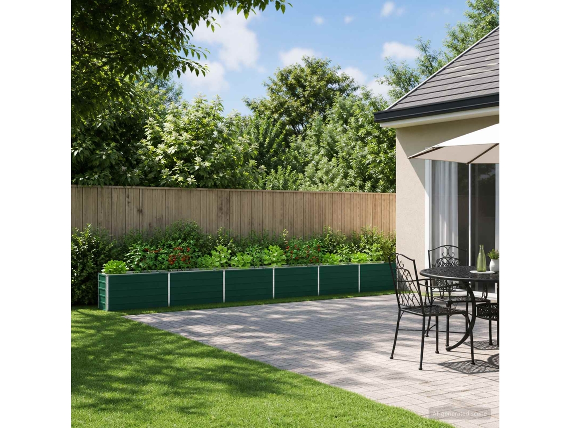 Vidaxl Cama De Jardim Elevada Verde 600 X 40 X 55 Cm
