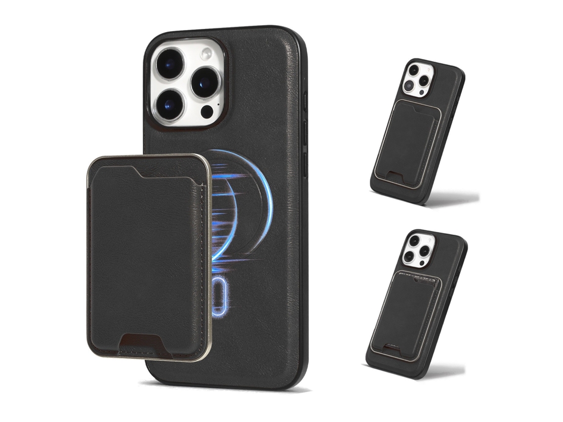 Capa Para Iphone 16 Pro Max Carteira Magnética Bolso Cartão Preto Czhhmart