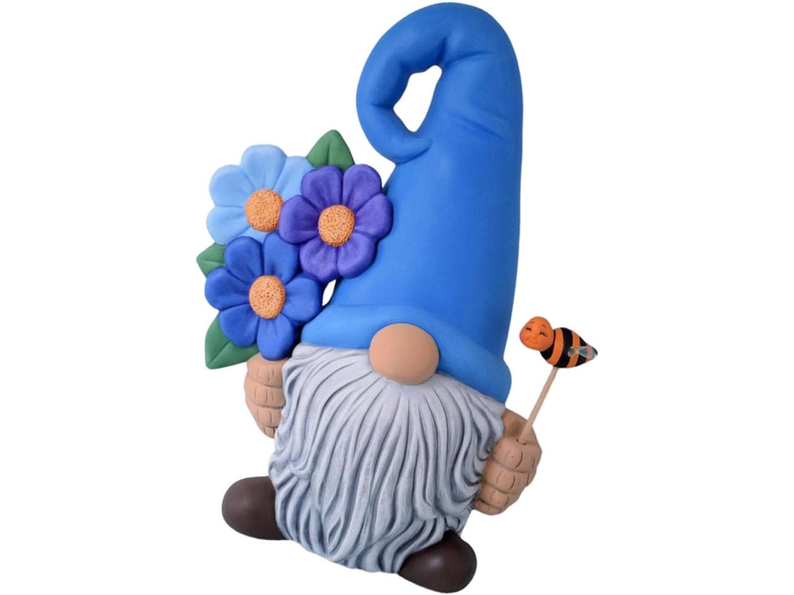 Gnomo de Jardim em Forma de Estátua, Decoração Criativa para Jardim Feita de Resina Azul, Figura Às Intempéries para CHABERLU