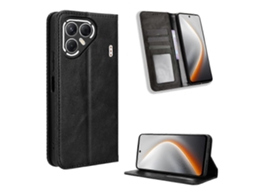 Capa De Couro Tkdaddy Para Tecno Pova 7 5g, Com Suporte E Textura Retrô, Preta